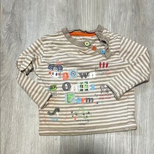 4/$20 🔥HOST PICK 🔥Striped Kids Shirt with Farm Print